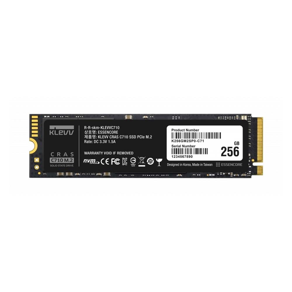 SSD KLEVV CRAS C710 M.2 2280 PCIe Gen3 x4 NVMe 256GB K256GM2SP0-C71